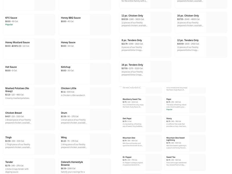 KFC Menu