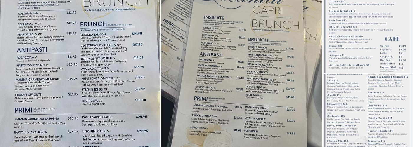 Locanda Capri Menu