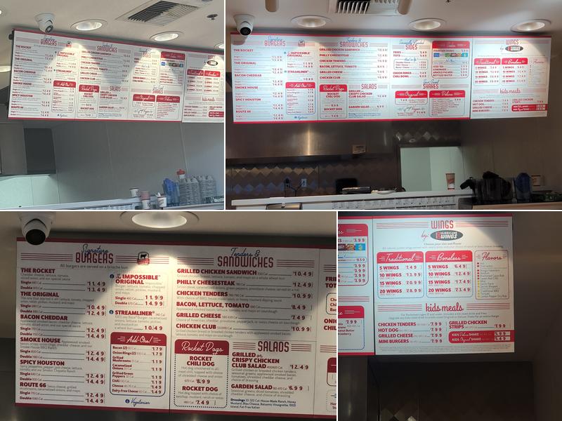 Johnny Rockets & Hurricane Wings Menu