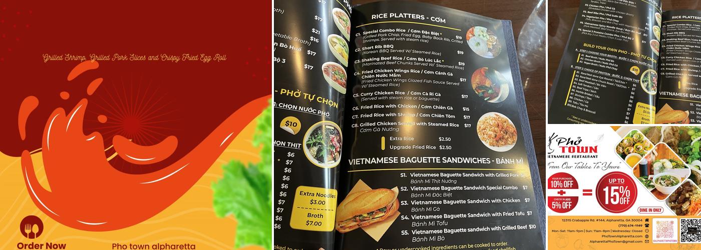 Pho Town - Alpharetta Menu