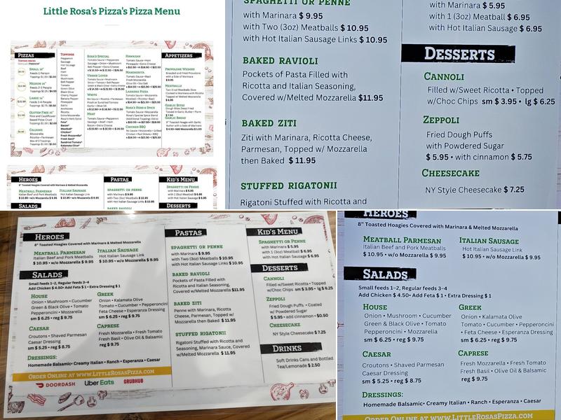 Little Rosa's Pizza Menu