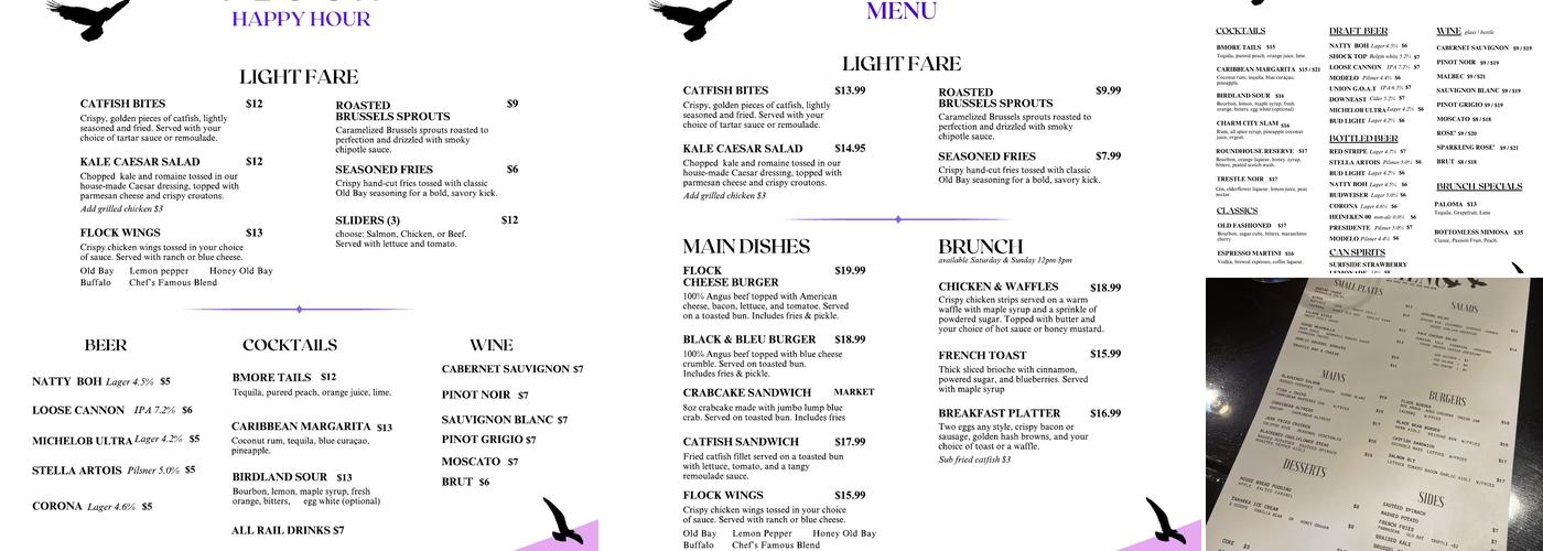 FLOCK Menu