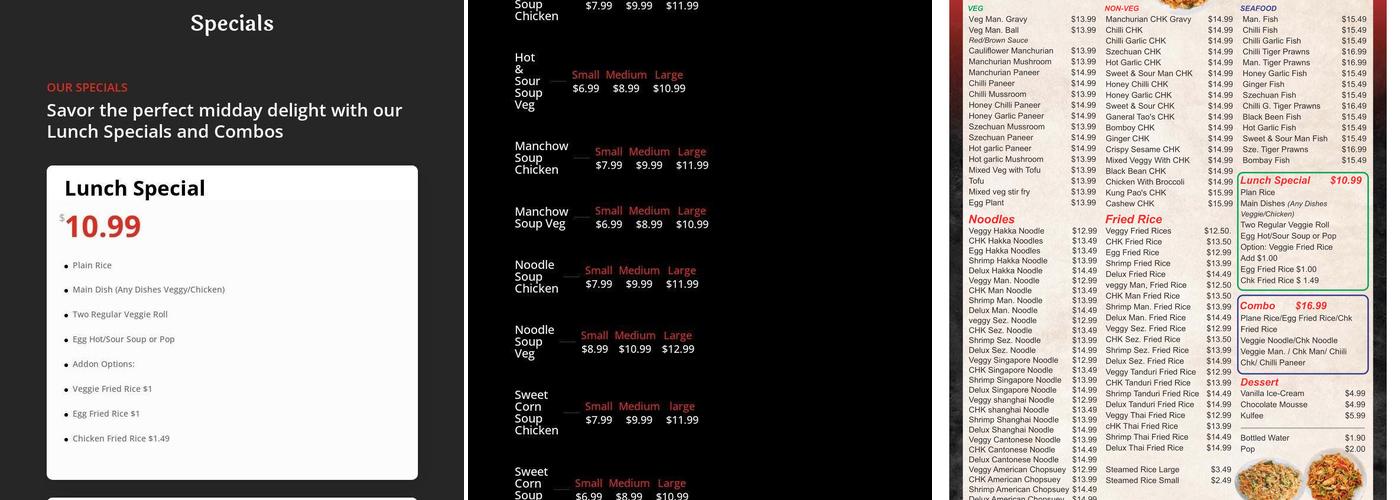Hakka Desi Spice Menu