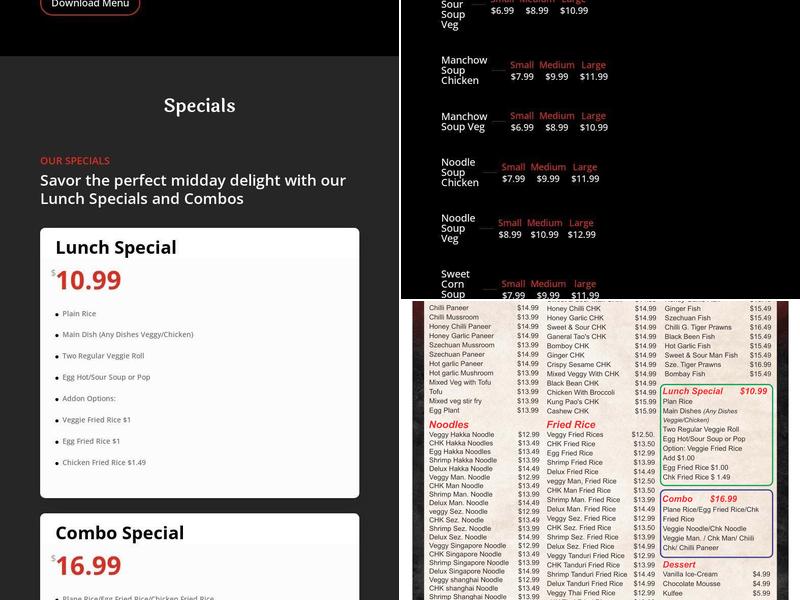 Hakka Desi Spice Menu