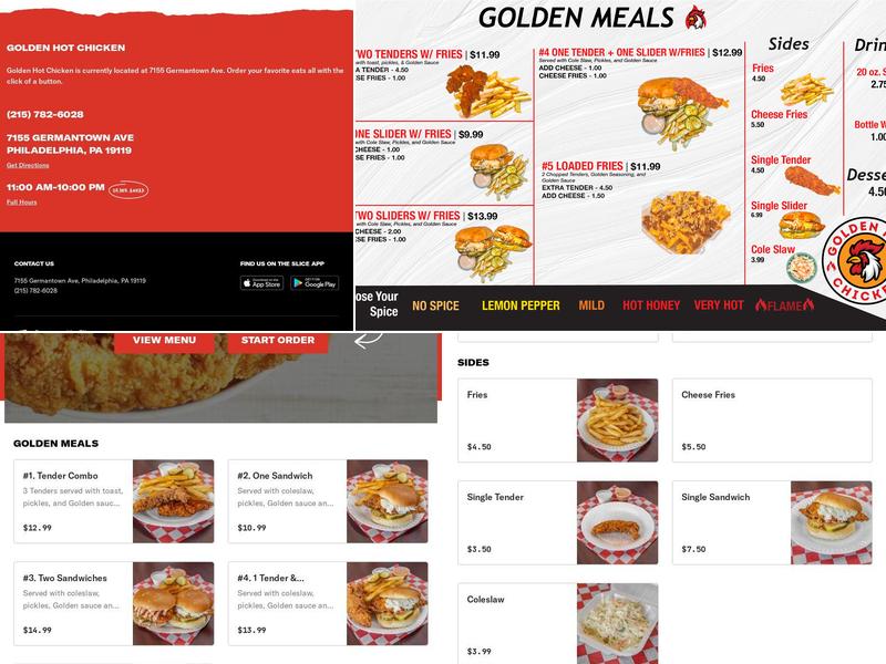 Golden Hot Chicken Menu
