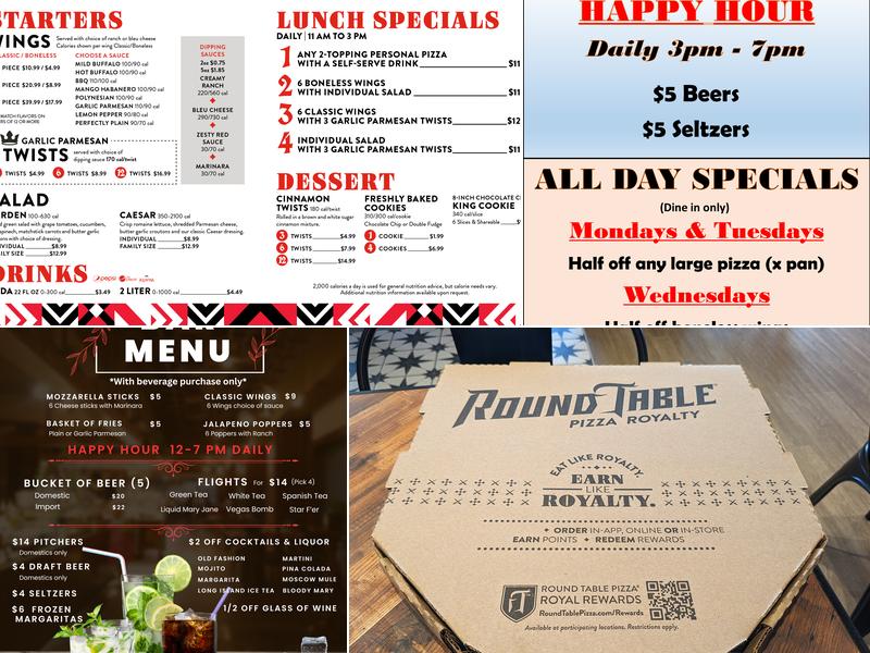 Round Table Pizza Menu