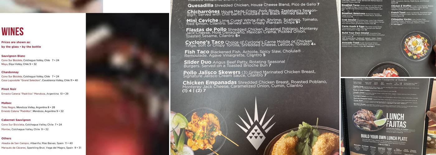 Cyclone Anaya’s Tex-Mex Kitchen Menu