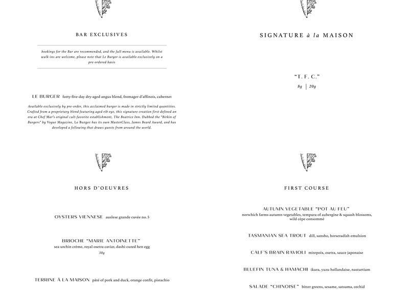 Le B. Menu