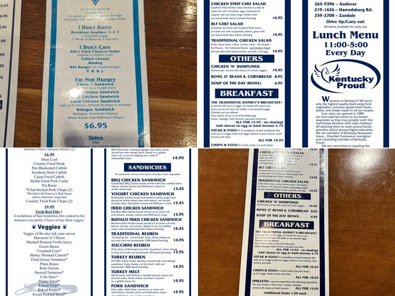 Ramsey's Diner - Masterson Station Menu