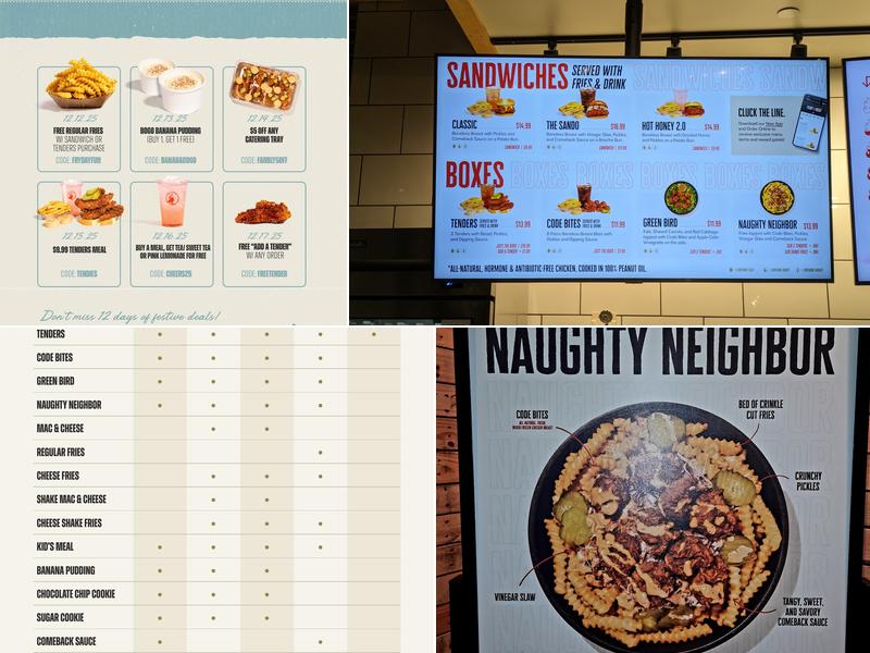 BIRDCODE Hot Chicken Menu