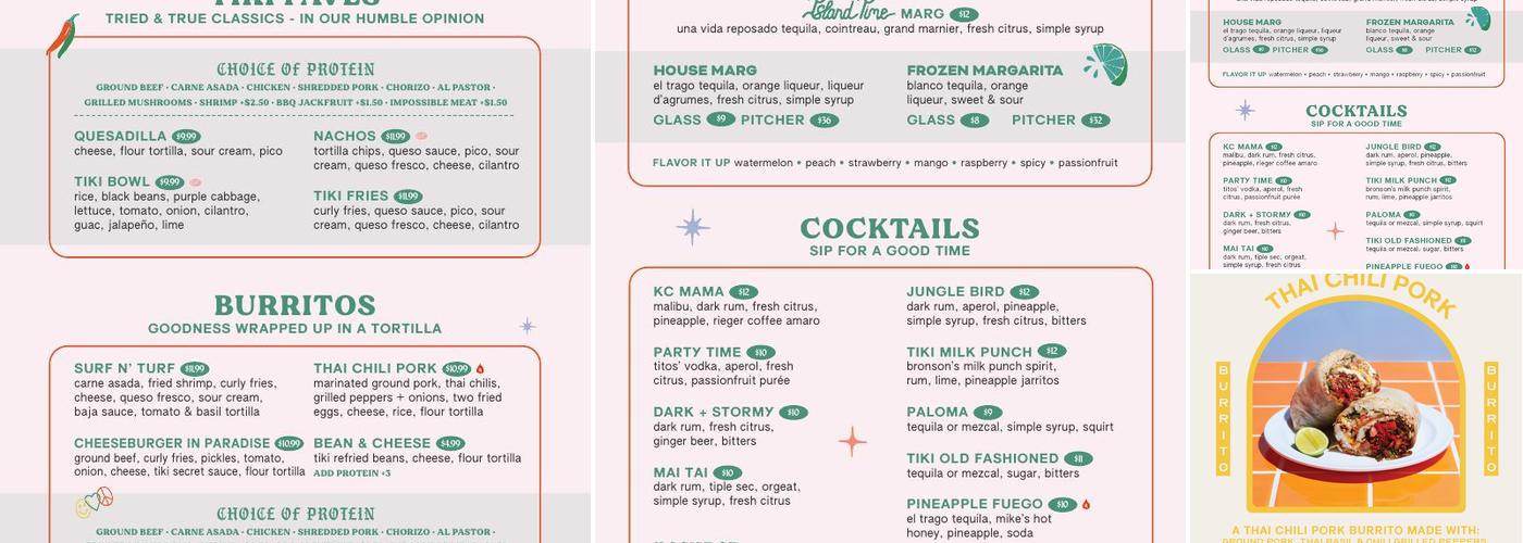 Tiki Taco Menu
