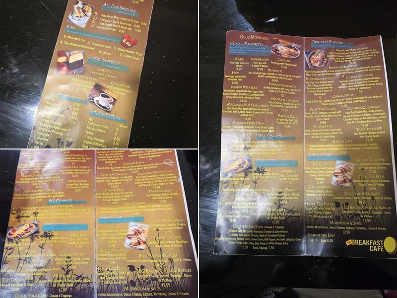 The Breakfast Cafe and more Menu