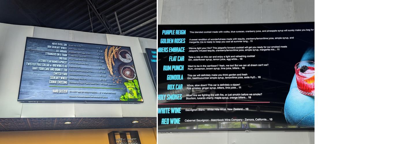 Rail Werks Brewing Depot Menu