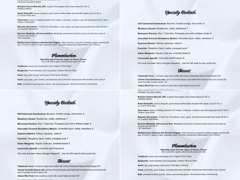 Take 5 Rendezvous at Hoffman House Menu