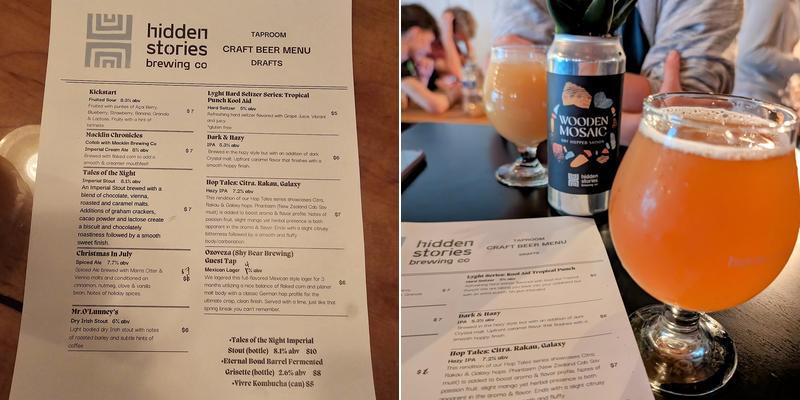 Hidden Stories Brewing Company Menu
