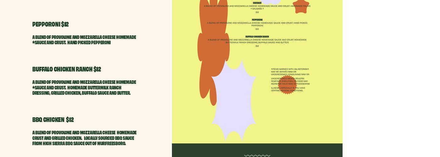 Hamertime Pizza Menu