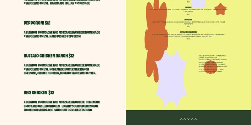 Hamertime Pizza Menu