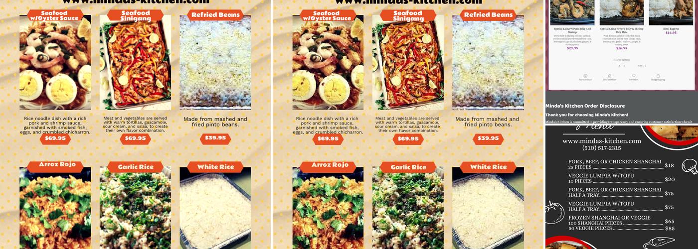 Minda's Kitchen Menu