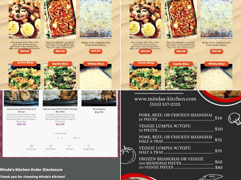 Minda's Kitchen Menu