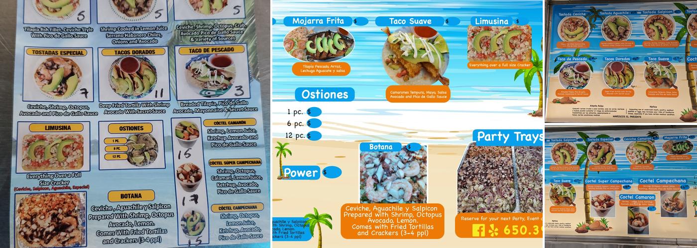 Mariscos el pariente #2 Menu