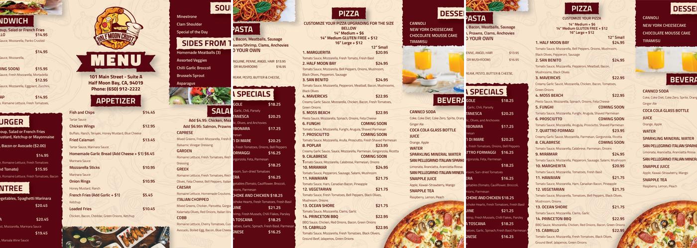 North Beach Pizza Express Menu