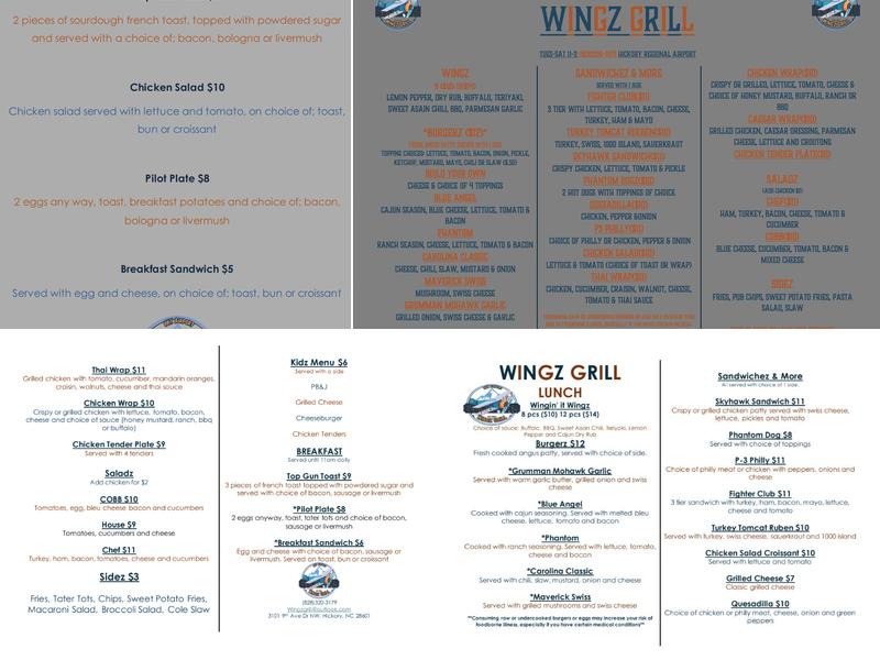 Wingz Grill Menu