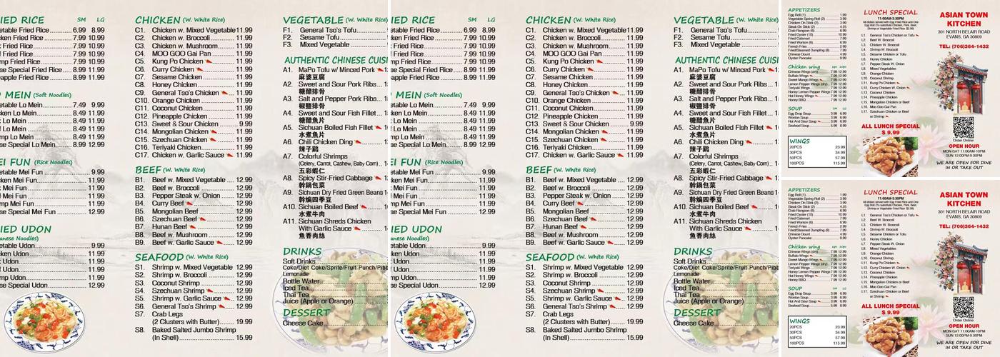 ASTAN TOWN KITCHEN Menu