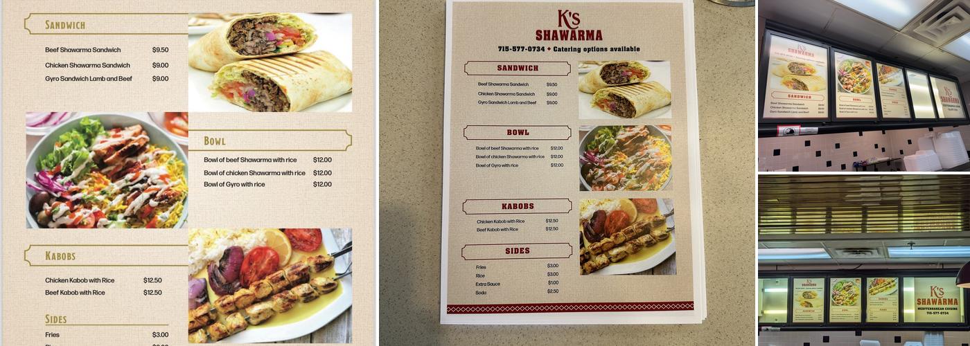 K’s Shawarma Menu