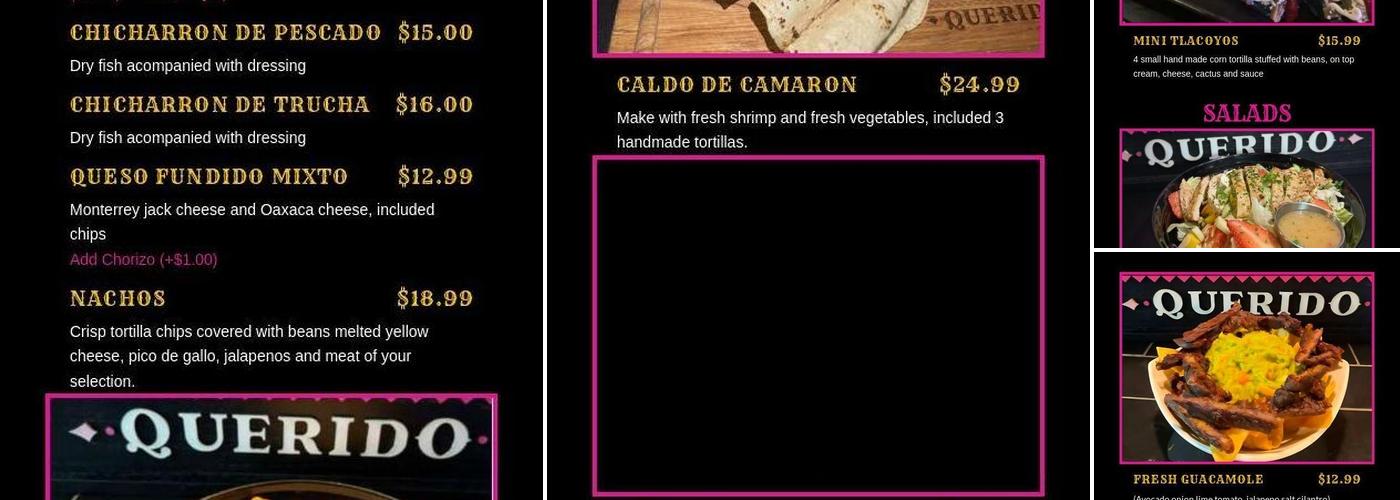 Mi Mexico Querido Menu