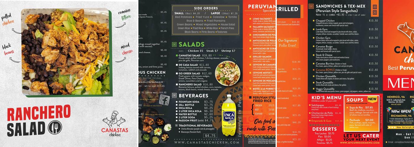 Canastas Chicken Midlothian Menu