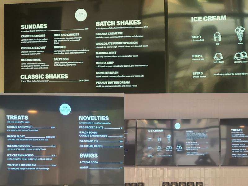 Batch Microcreamery Menu