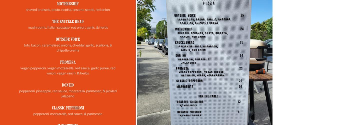 Citizen Pizza Menu