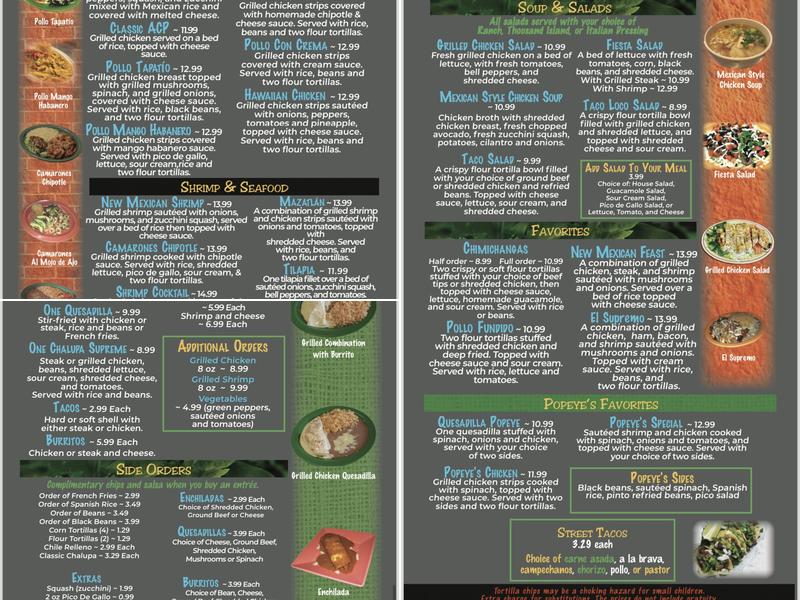 MexiTime Mexican Grill Menu