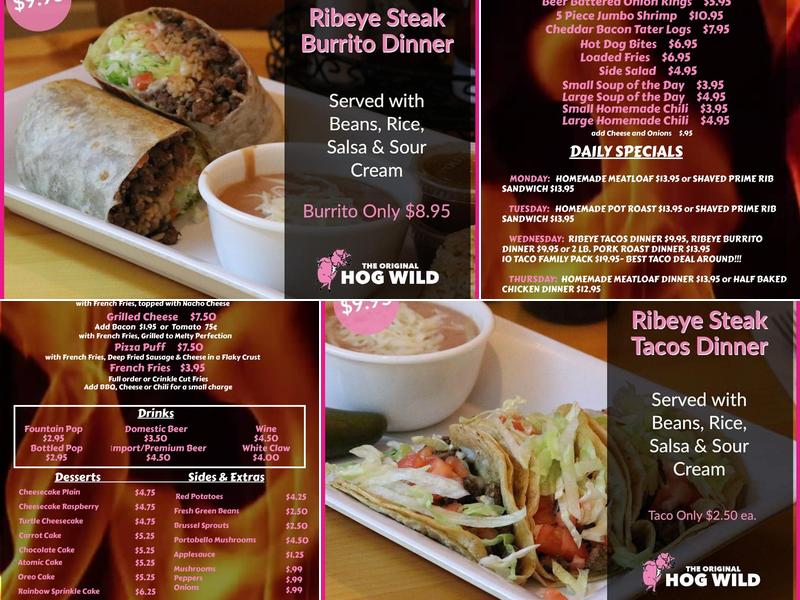 Hog Wild New Lenox Menu
