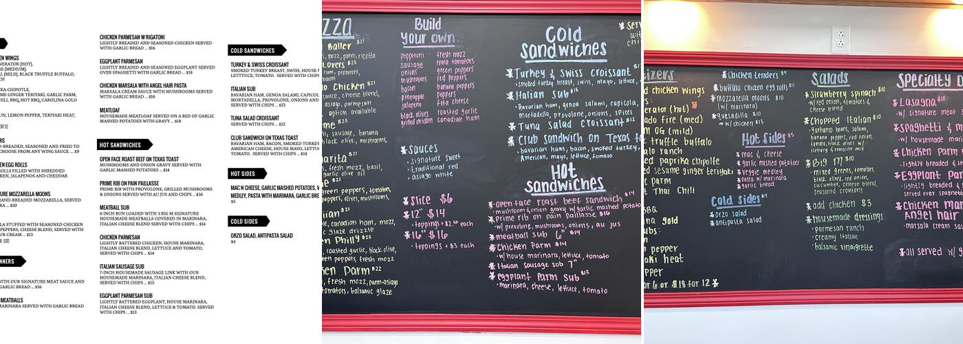 Big M E75 Pizzeria Menu