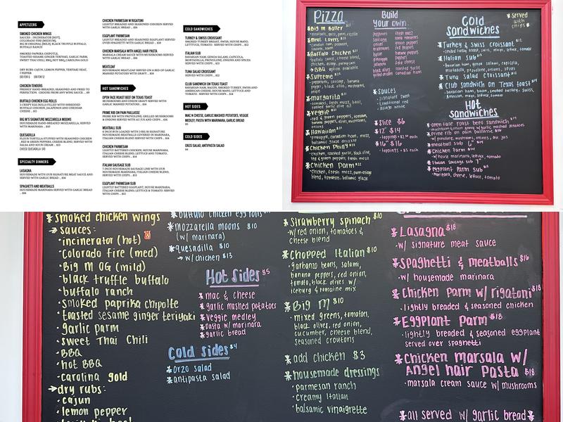 Big M E75 Pizzeria Menu