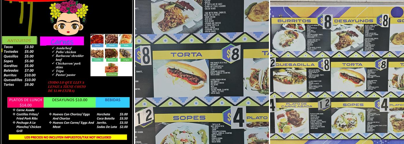 Taqueria Mi Frida Menu