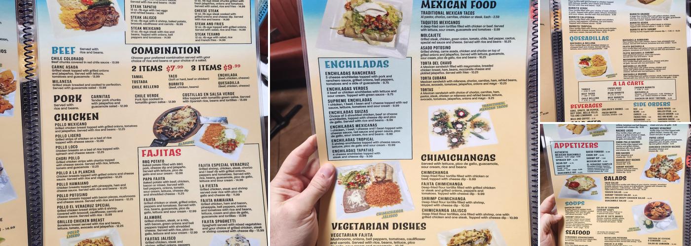 El Veracruz Ecru Menu