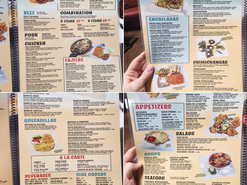 El Veracruz Ecru Menu