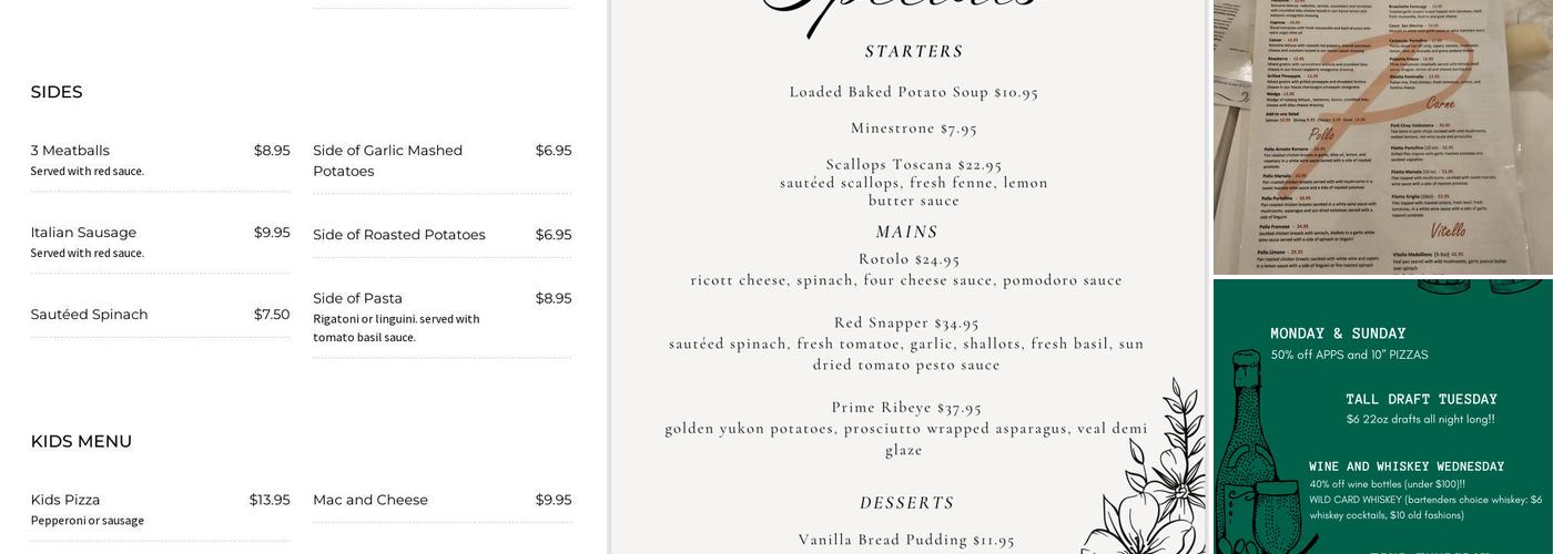 Portofino Menu