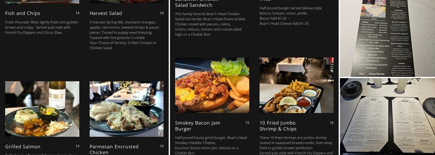 Green Barn Prime Menu