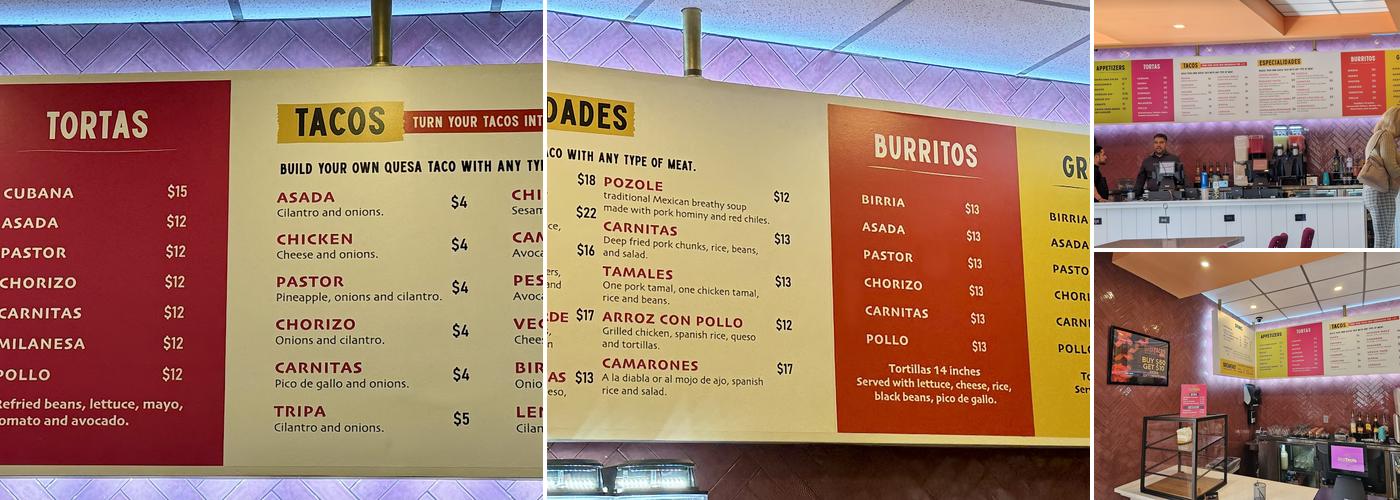 Quesa Tacos Menu
