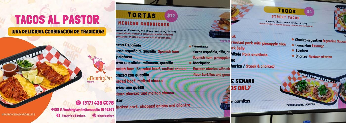 Taqueria El Barrigon West Menu