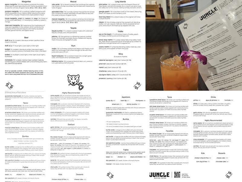 The Jungle Mexican Cantina Menu