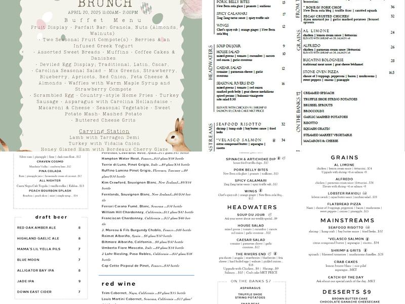 Confluence Riverfront Restaurant & Lounge Menu