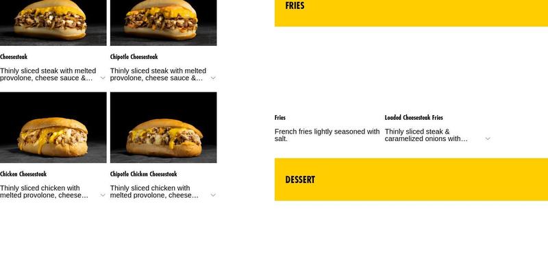 Pardon My Cheesesteak Menu