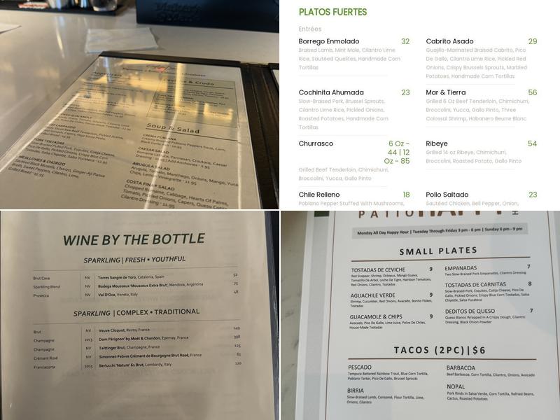 Costa Fina Latin Coastal Kitchen Menu