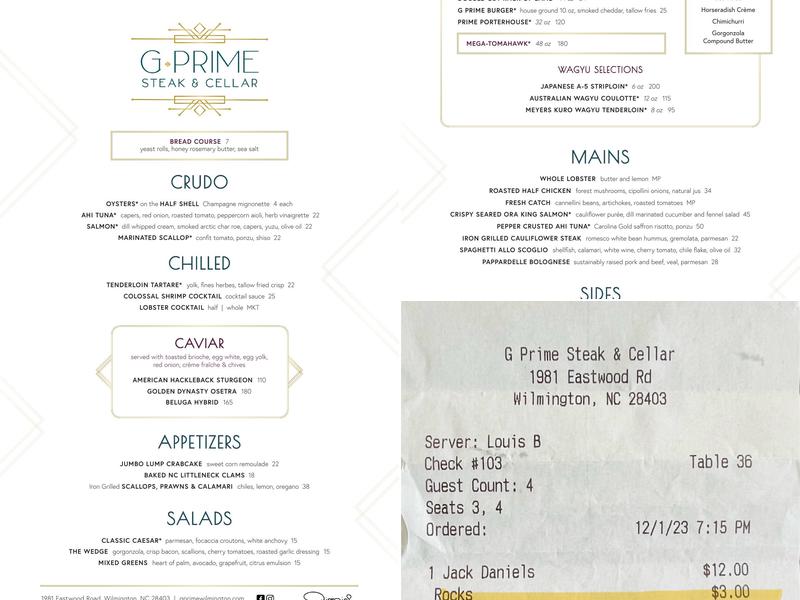 G Prime Menu