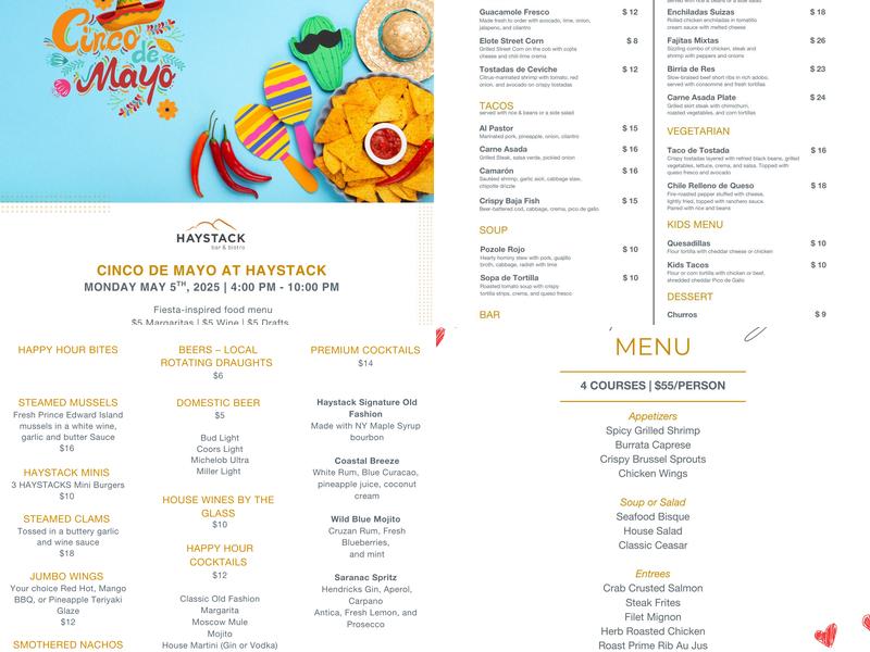 Haystack Bar & Bistro Menu