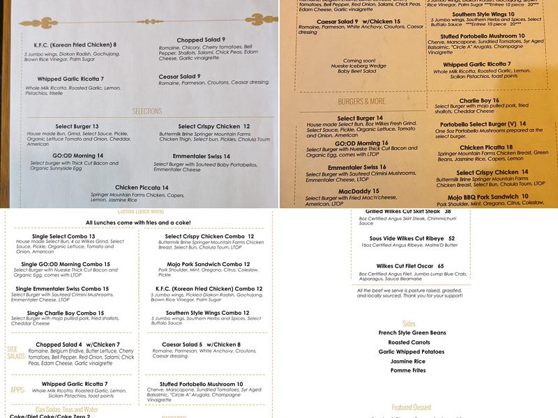 Wehunt Select LLC Menu